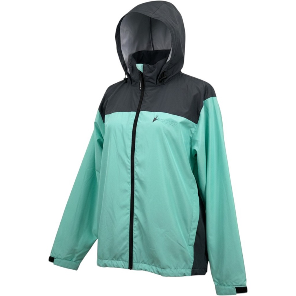 Frogg Toggs Rain Jacket Unisex L/XL Mint Green Good RT62541-197 Colorblock Hood